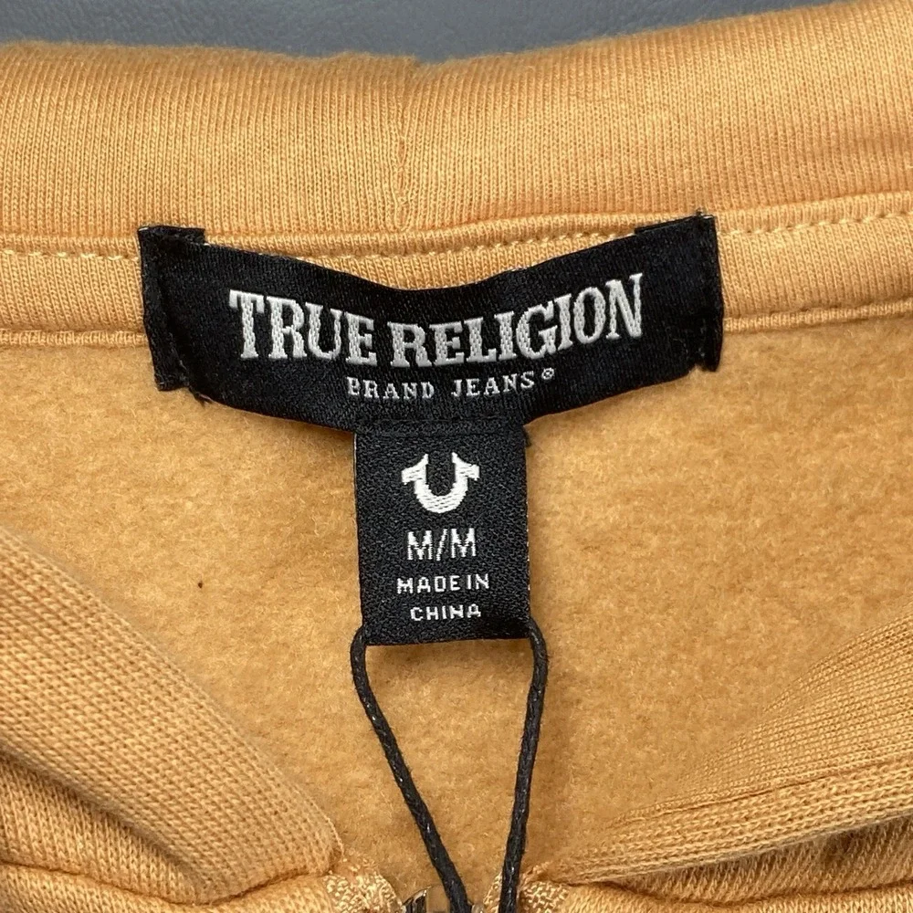 True Religion Core Zip Up Hoodie Mandarin Orange Medium Brand New